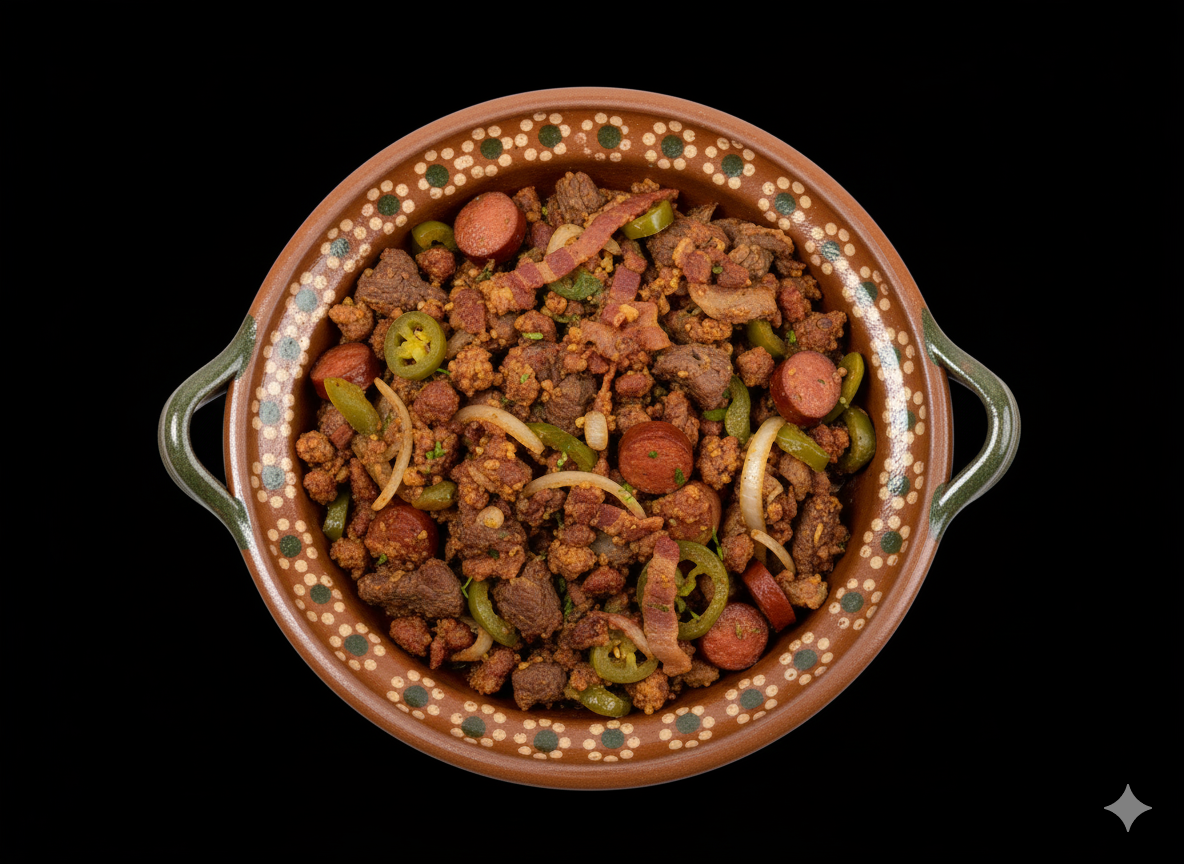 Discada norteña con carne y vegetales