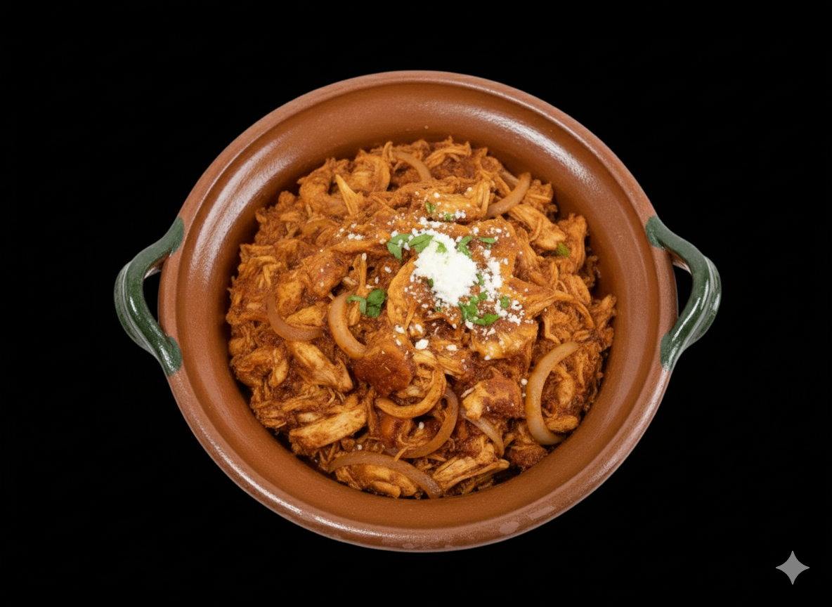Pollo a la tinga con salsa de chipotle